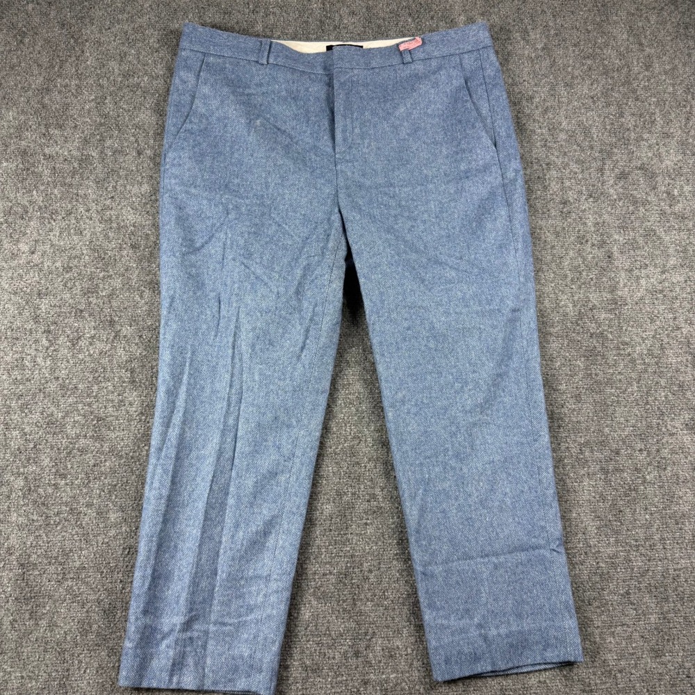 Banana Republic‎ Avery Pants Womens 14 Blue Wool Blend Italian Fabric Trousers
